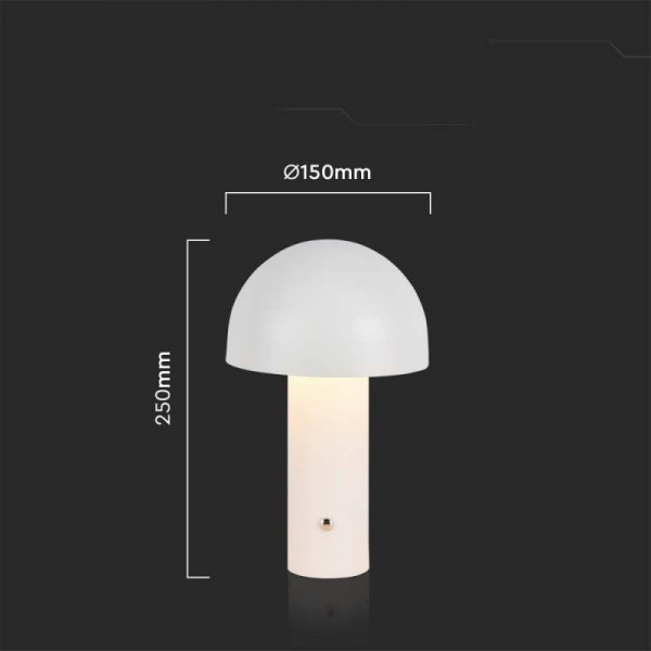 Lampka Biurkowa Nocna V-TAC 1W LED 25cm Ładowanie USB Ściemnianie Biała VT-1047 3000K-6000K 200lm