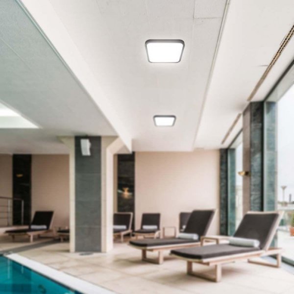 Plafon V-TAC 48W LED Kwadrat 42x42cm Natynkowy IP44 Czarny VT-8630B 3000K 5160lm