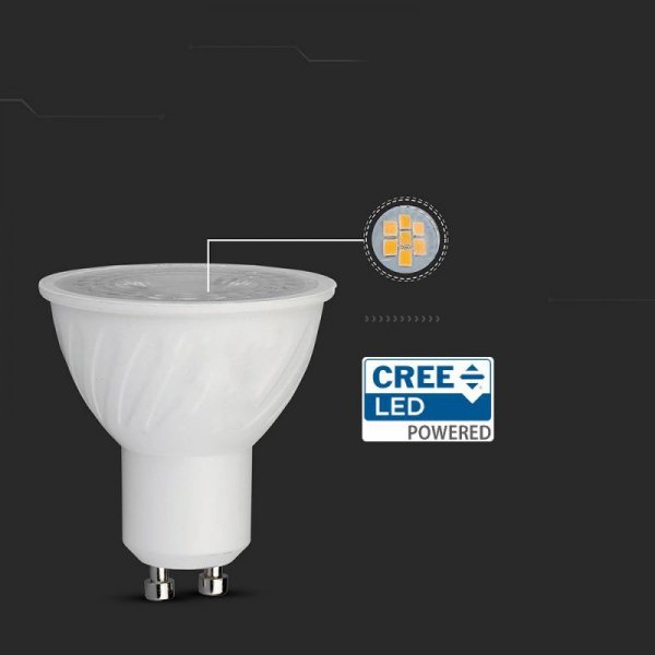 Żarówka LED V-TAC CREE CHIP 6W GU10 110st ściemnialna VT-247D 6500K 445lm 6 Lat Gwarancji