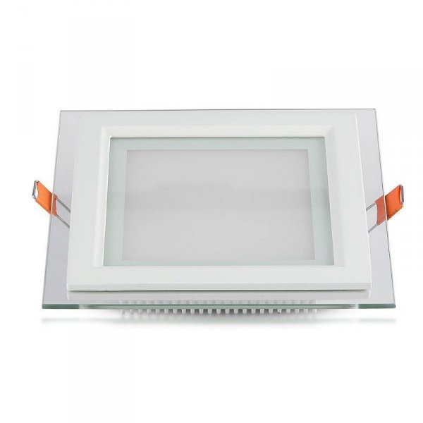Panel LED V-TAC 12W LED Szkło Kwadrat VT-1202G 6400K 840lm