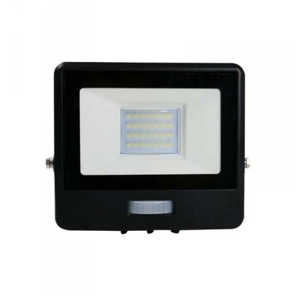 Projektor LED V-TAC 20W SAMSUNG CHIP Czujnik Ruchu Czarny Z MUFĄ VT-128S 4000K 1510lm 5 Lat Gwarancji