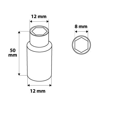 Nasadka sześciokątna długa 1/4&quot;, 8 mm, superlock