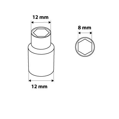 Nasadka sześciokątna 1/4&quot;, 8 mm