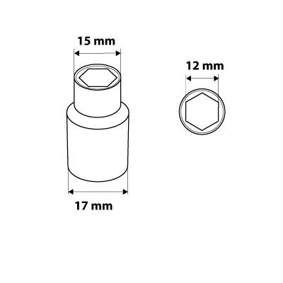Nasadka sześciokątna 1/4&quot;, 12 mm
