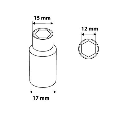 Nasadka sześciokątna długa 1/4&quot;, 12 mm