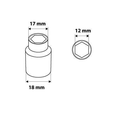 Nasadka sześciokątna 3/8&quot;, 12 mm