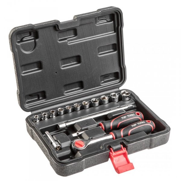 Zestaw kluczy nasadowych 1/4&quot;, 15 szt.