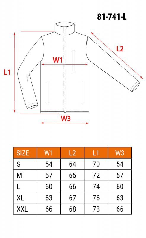 Bluza polarowa ostrzegawcza, pomarańczowa, rozmiar L