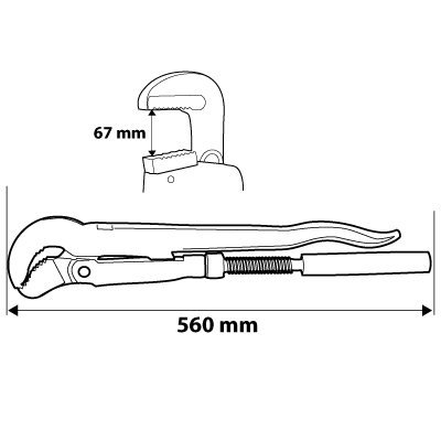 Klucz do rur typ &quot;90&quot;, 2.0&quot;, 560 mm