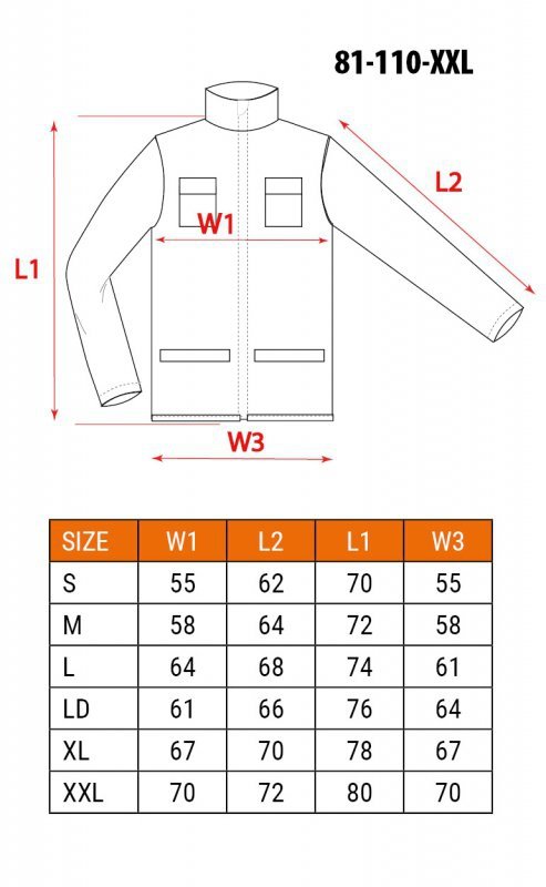Bluza robocza biała, HD, rozmiar XXL/58