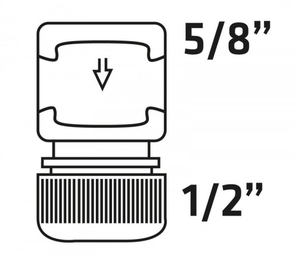 Złączka przelotowa 1/2&quot;-5/8&quot;, dwumateriałowa, 30 szt., pudełko ekspozycyjne