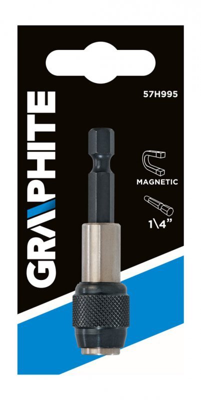 Uchwyt magnetyczny do końcówek wkrętakowych 60 mm, trzpień 1/4&quot;