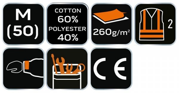 Bluza ostrzegawcza 40% poliester, 60% bawełna, 260 gsm, rozmiar M