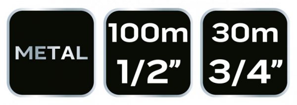 Stojak na wąż ogrodowy, metalowy, do 100 m węża 1/2&quot;