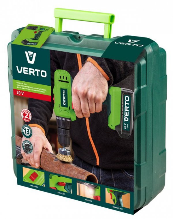 Wiertarko-wkrętarka akumulatorowa 2 x 20V, Li-Ion/1.5Ah, walizka