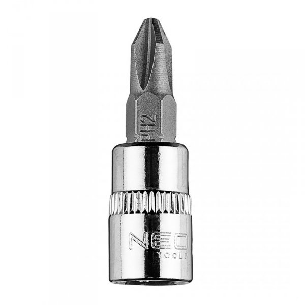 Końcówka wkrętakowa PH2 na nasadce 1/4&quot;, krótka, 37 mm