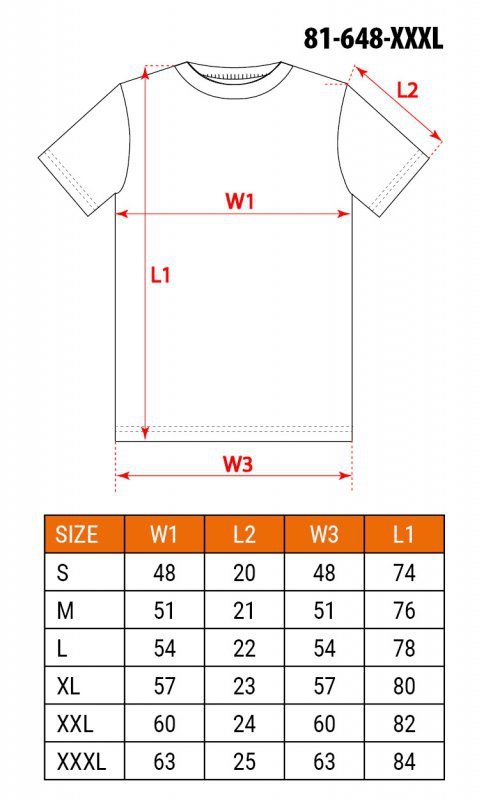 T-shirt czerwony, rozmiar XXXL