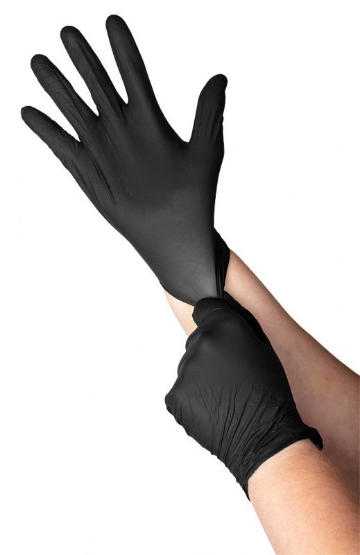 Rękawiczki nitrylowe, czarne, 100 sztuk, rozmiar XL