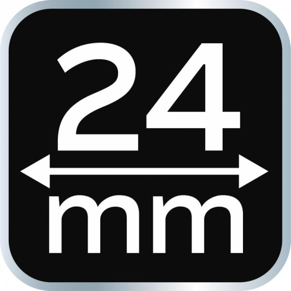 Dłuta 6, 12, 18, 24, zestaw 4 szt. Uchwyt dwukomponentowy. Pakowane w etui