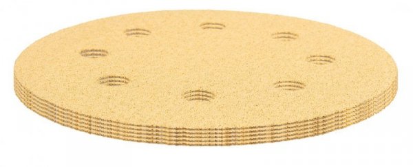 Papier ścierny na rzep 180 mm, K80, 5 szt., z 8 otworami do szlifierki 59G263