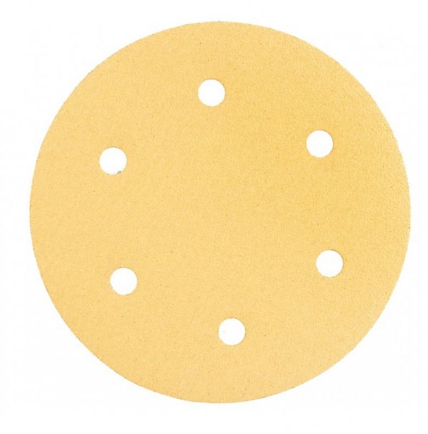 Papier ścierny na rzep 225 mm, K80, 5 szt., z 6 otworami do szlifierki 59G264, 59G265