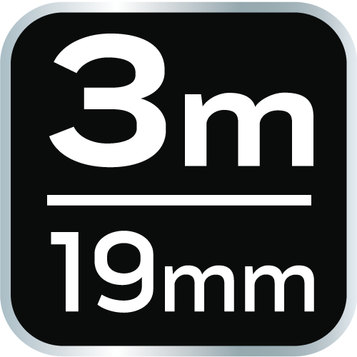 Miara zwijana stalowa 3 m x 19 mm, magnes