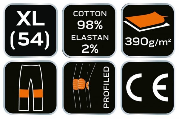 Spodnie robocze DENIM, czarne, rozmiar XL