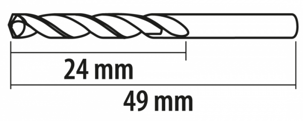 Wiertła do metalu Baildon BASIC DIN 338 RN NWKa 2 mm, HSS (S), 49-24 mm, wielokrotność 10