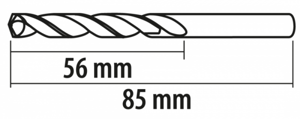 Wiertła do metalu Baildon BASIC DIN 340 RN NWKb 2 mm, HSS (S), 85-56 mm, wielokrotność 10