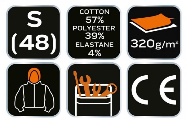 Bluza rozpinana z kapturem COMFORT, szara, rozmiar S