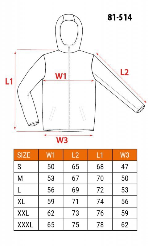 Bluza rozpinana z kapturem COMFORT, szara, rozmiar M
