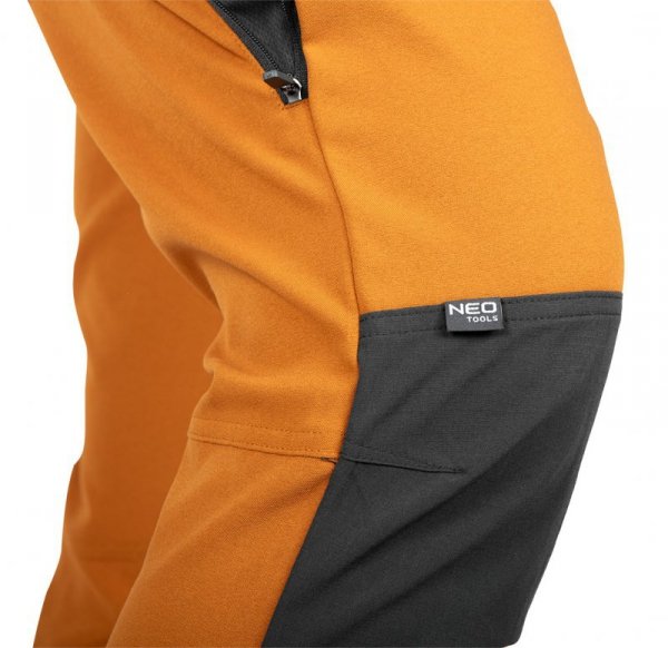 Spodnie robocze OUTDOOR, 4 way stretch, musztardowo-szare, rozmiar XL