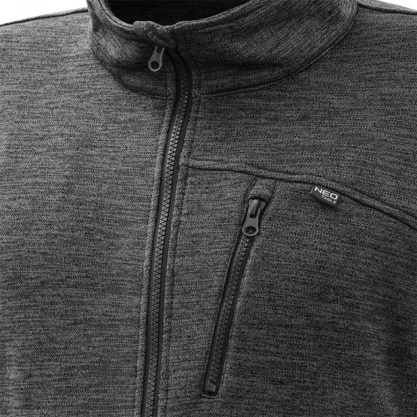 Bluza rozpinana OUTDOOR, pique, szara, rozmiar XXL