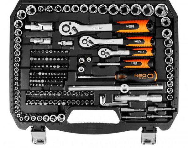 Zestaw kluczy 220 elementów 1/2&quot;, 3/8&quot;, 1/4&quot;