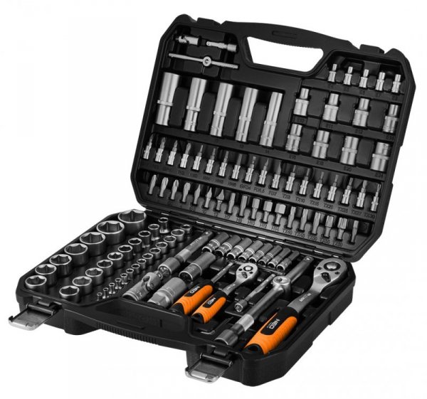 Zestaw kluczy 110 elementów 1/2&quot;,1/4&quot;, satynowy