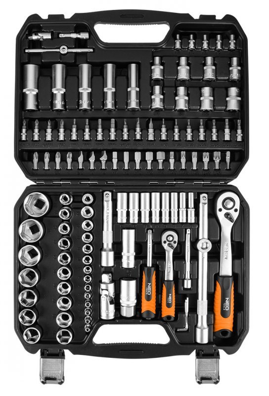Zestaw kluczy 110 elementów 1/2&quot;,1/4&quot;, satynowy