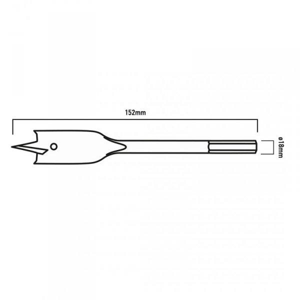 Wiertło do drewna łopatkowe, 18 x 152 mm (3 szt.)