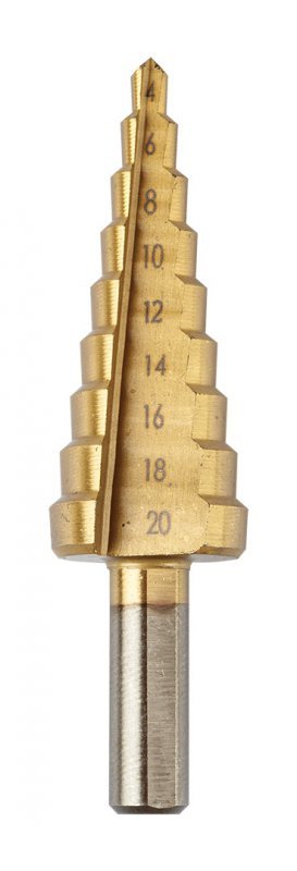 Wiertła stopniowe: 4-12, 4-20, 4-32 mm, TiN, zestaw 3 szt.