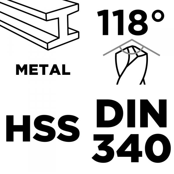 Wiertła do metalu HSS, DIN 340, przedłużane, 5 mm