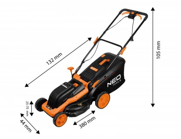 Kosiarka 1600W 380mm, kosz 45L