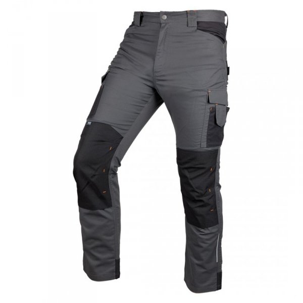 Spodnie robocze Mix&Match, Canvas, wzmocnienia z Cordury, szaro-czarne, rozmiar XS