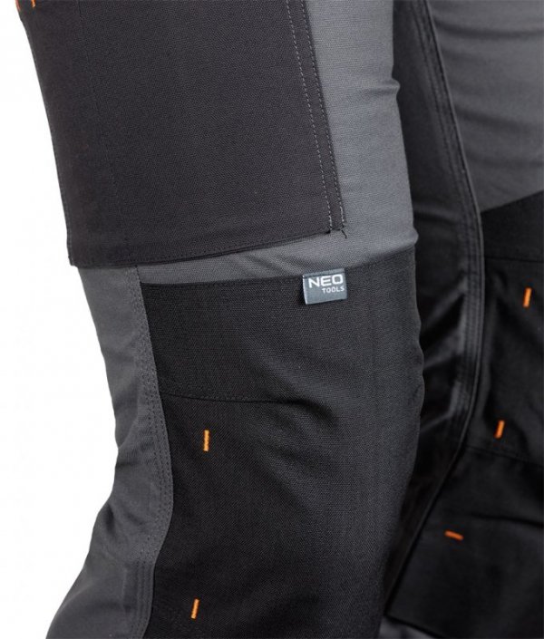 Spodnie robocze Mix&Match, Canvas, wzmocnienia z Cordury, szaro-czarne, rozmiar XXXL