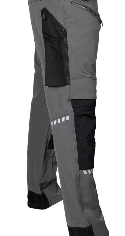 Spodnie robocze Mix&Match, 4 way stretch, z kaburami, Cordura, szaro-czarne, rozmiar S