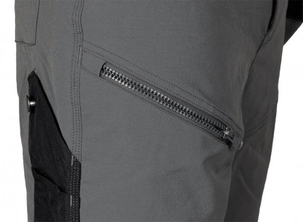 Spodnie robocze Mix&Match, 4 way stretch, z kaburami, Cordura, szaro-czarne, rozmiar XXXL