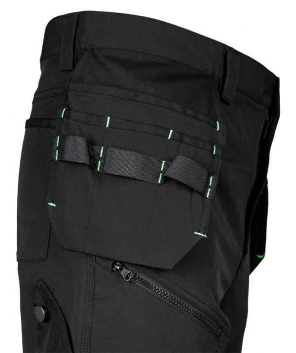 Spodnie robocze Mix&Match, 4 way stretch, z kaburami, Cordura, czarne, rozmiar M