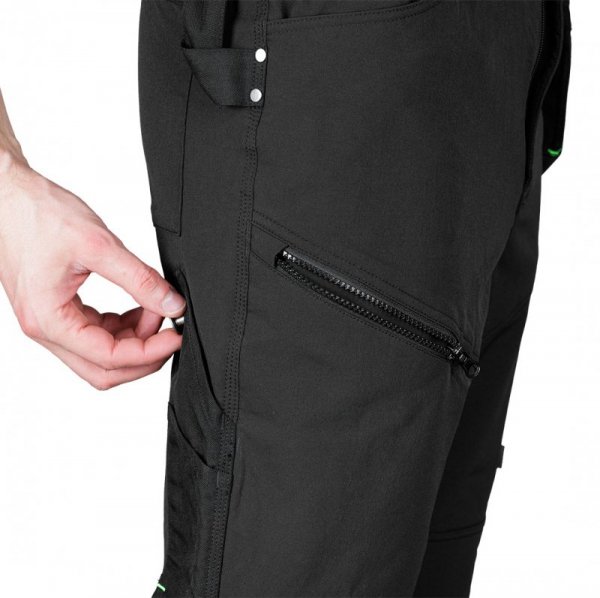 Spodnie robocze Mix&Match, 4 way stretch, z kaburami, Cordura, czarne, rozmiar XL