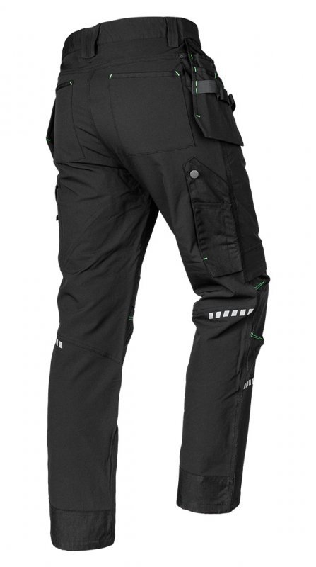 Spodnie robocze Mix&Match, 4 way stretch, z kaburami, Cordura, czarne, rozmiar XXL