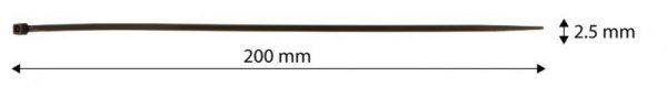 Opaski zaciskowe ogrodowe 2,5 x 200mm, 50 szt., brązowe