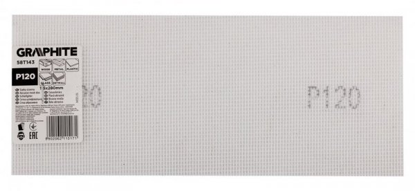 Siatka ścierna biała 115 x 280 mm, P120