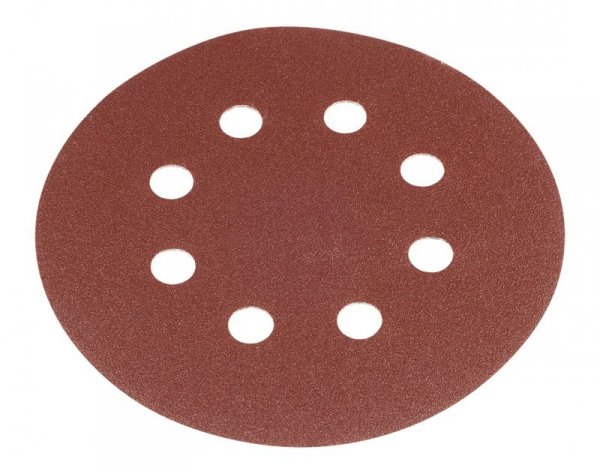 Krążki ścierne na rzep 125 mm, P36, 5 szt., z 8 otworami